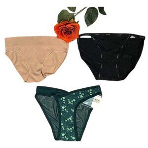 Aerie High Cut Bikini Set of Three XXS (19AB)